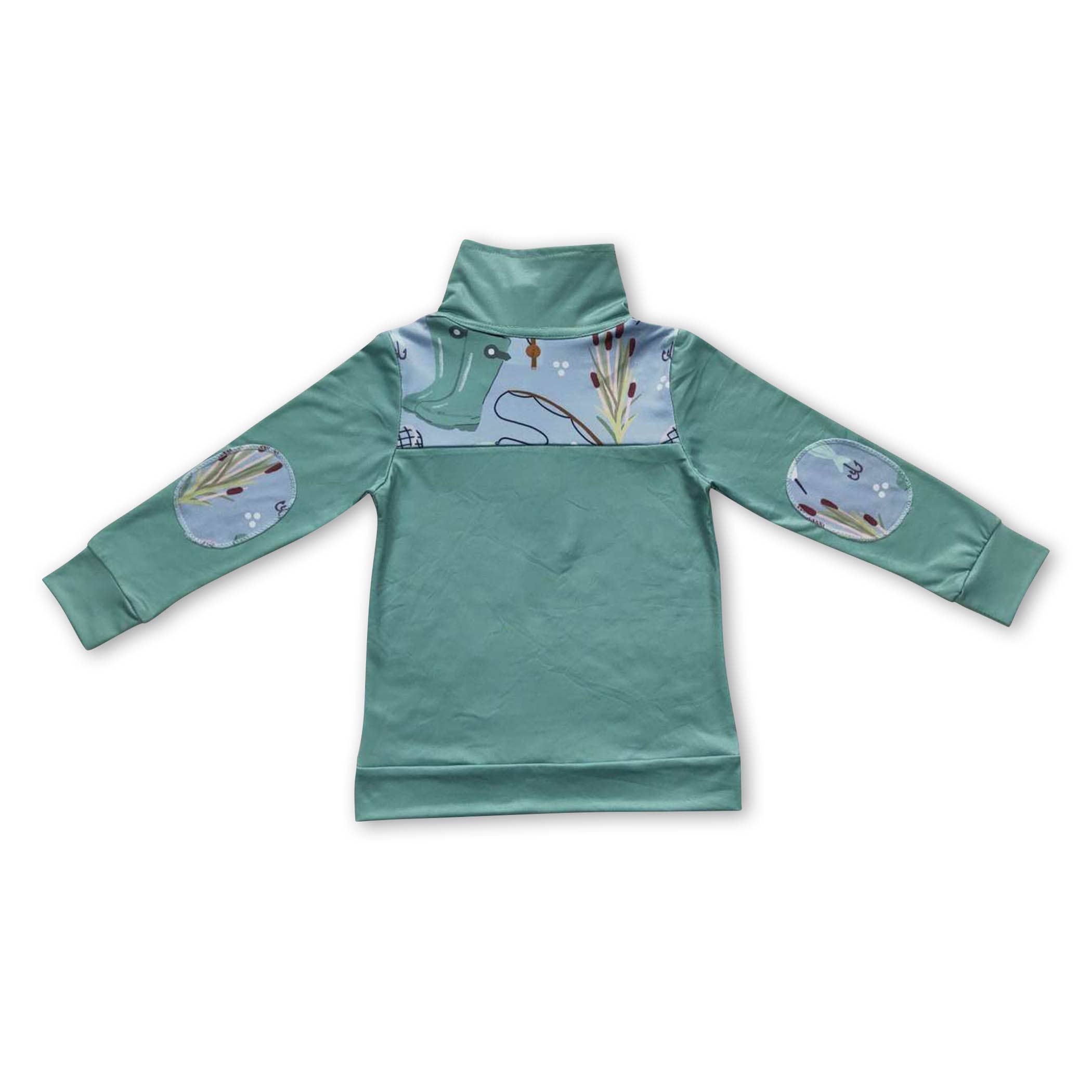 Fishing long sleeves baby boy zipper romper: Romper / 6-12M