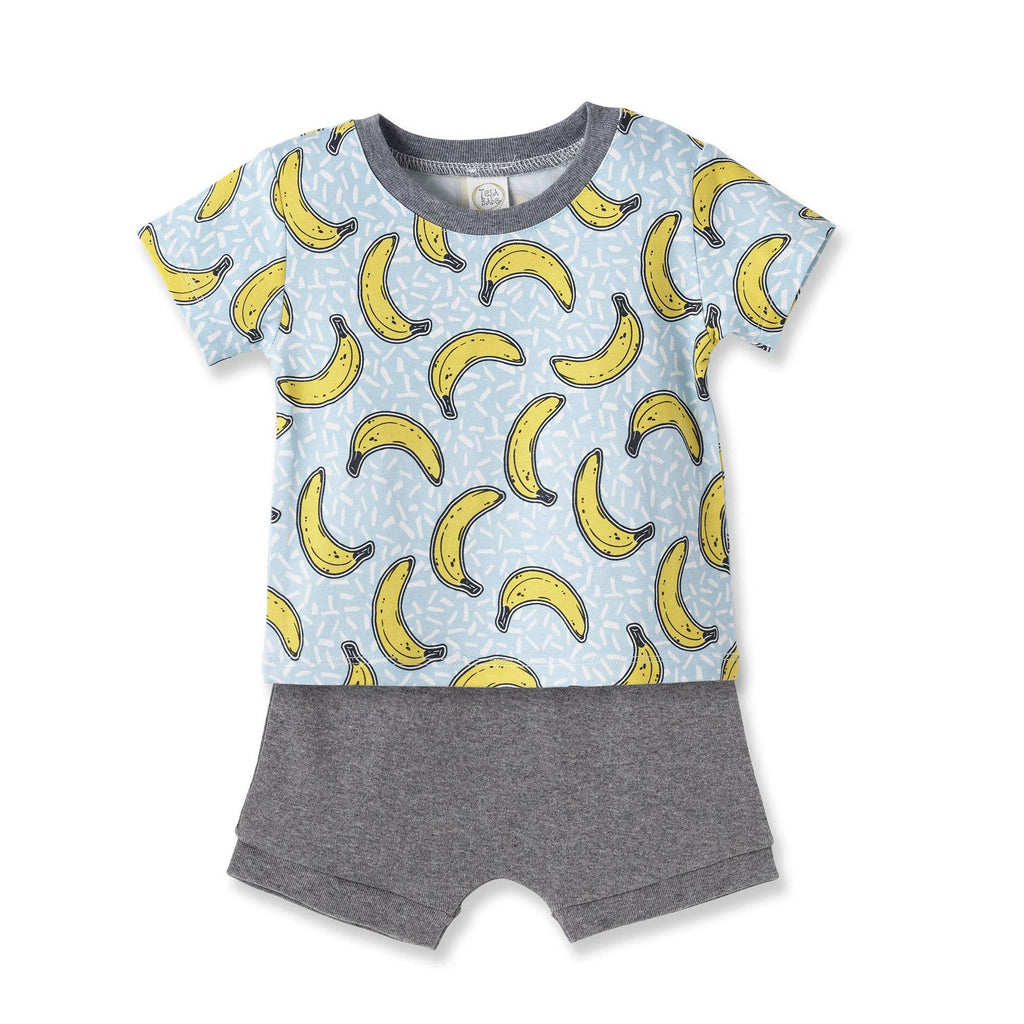 Banana Split Bamboo T-Shirt & Cotton Shorts Set for Boys: 2T