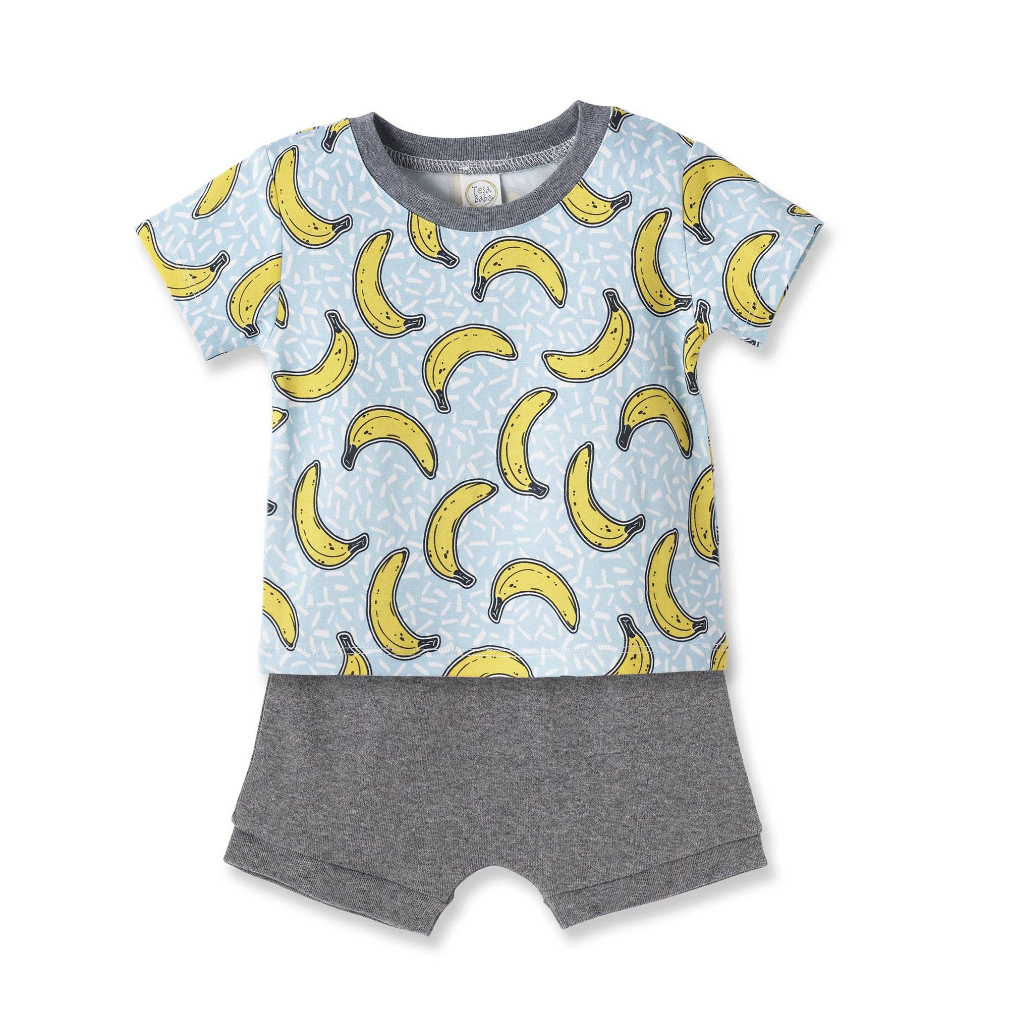 Banana Split Bamboo T-Shirt & Cotton Shorts Set for Boys: 2T