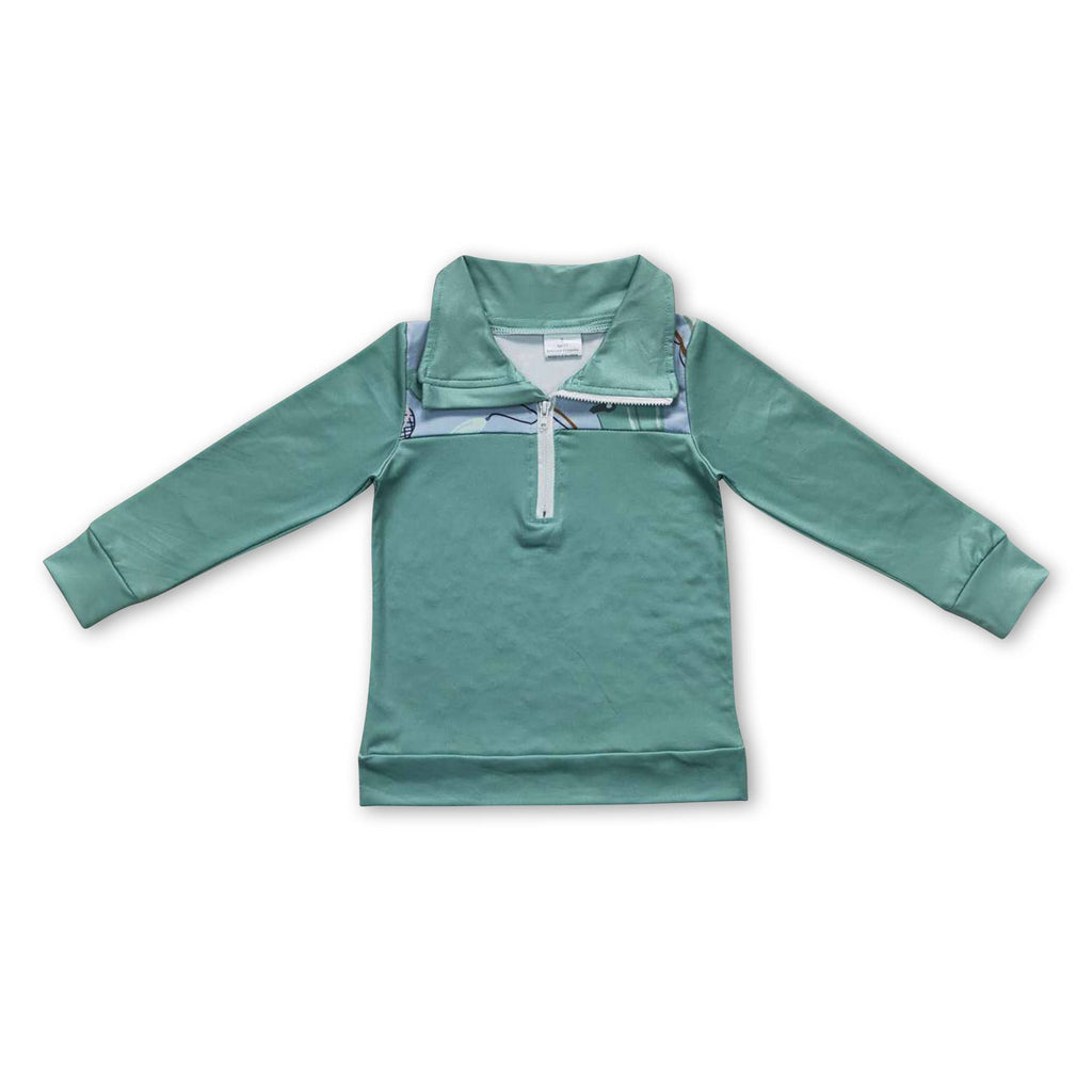 Fishing long sleeves baby boy zipper romper: Romper / 6-12M
