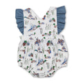 Flutter sleeves duck baby girls summer romper: Girls romper / 3-6M