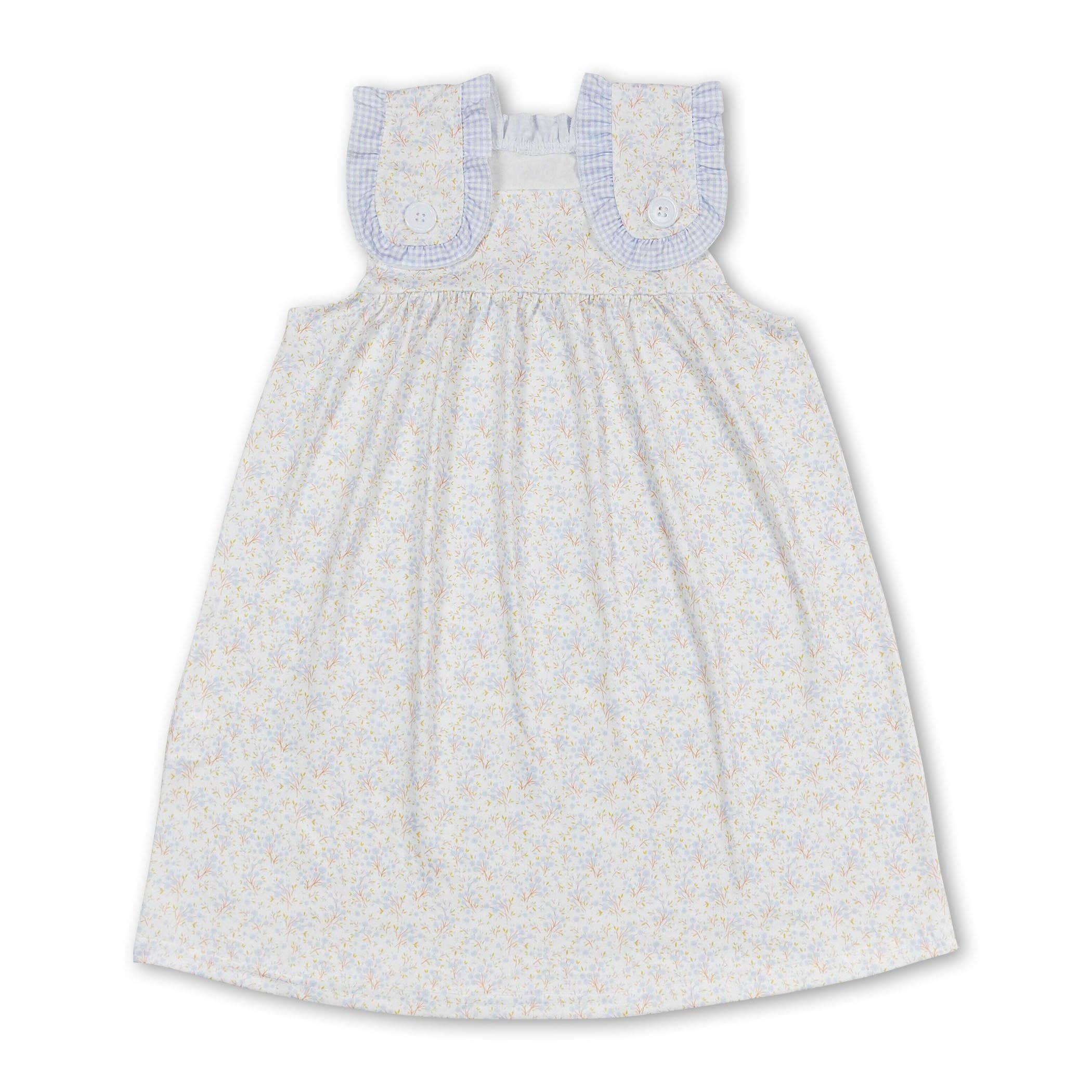 Plaid sleeveless floral kids girls summer dresses: Dress / 4T