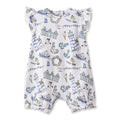 Seashore Bubble Romper – Bamboo Baby Girl Outfit: 9-12M