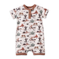 Baby Boy Shorty Romper – Bamboo Cactus Trails Henley Outfit: 6-9M