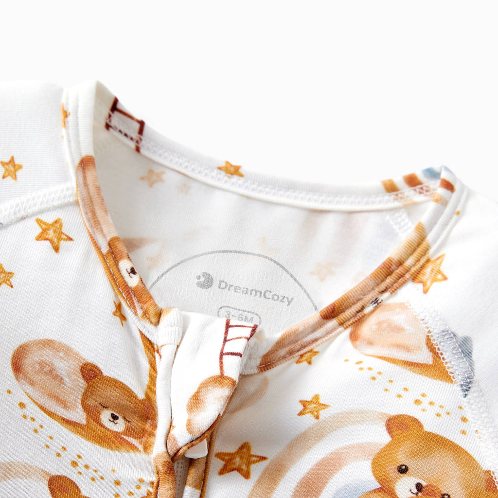 DreamCozy Bamboo Baby Romper Zippered: Multicolor / 6-12 Months