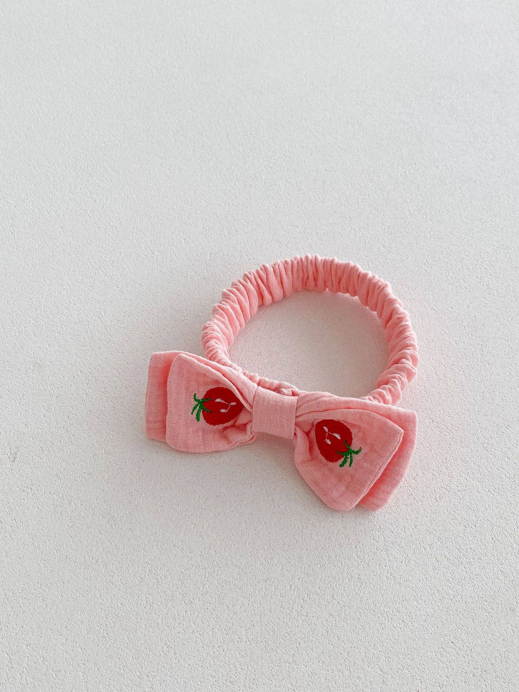 Baby Girl Pink Strawberry Collar Romper with Headband: Pink / 9-12M